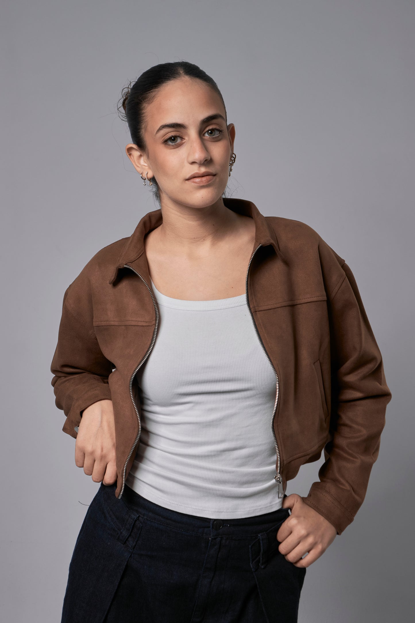 Cropped Suede Jacket
