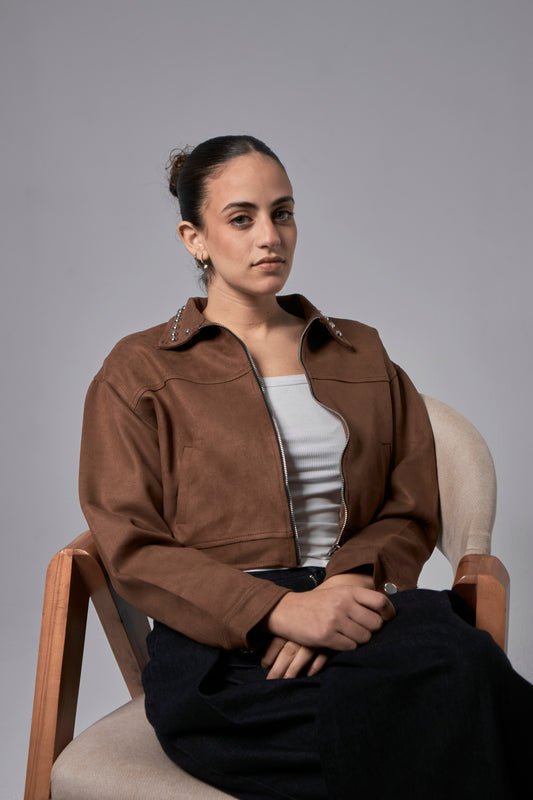 Cropped Studded Jacket