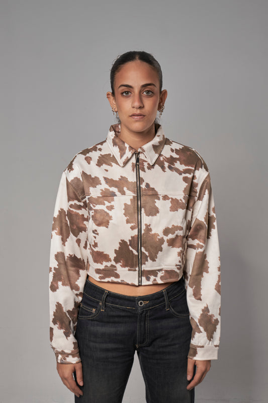 Cropped Cow Jacket