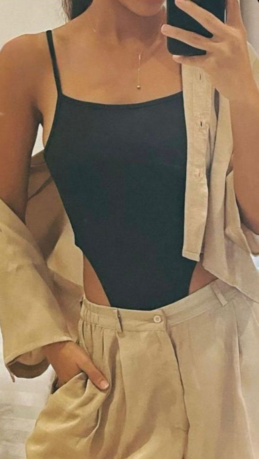 Black Cutout Bodysuit